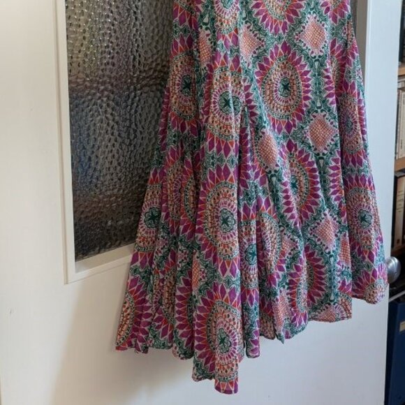 Swishy Party Dress Sleeveless Scoop-neck Sun Dress, Skirt, Vibrant Anthropologie - Picture 4 of 14